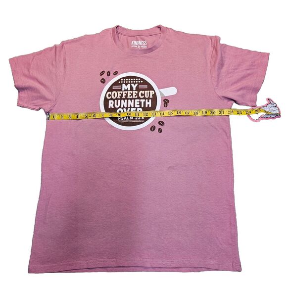 My Coffee Cup Runneth Over T Shirt Womens Large Psalms Pink Kindness & Confetti - Picture 5 of 10